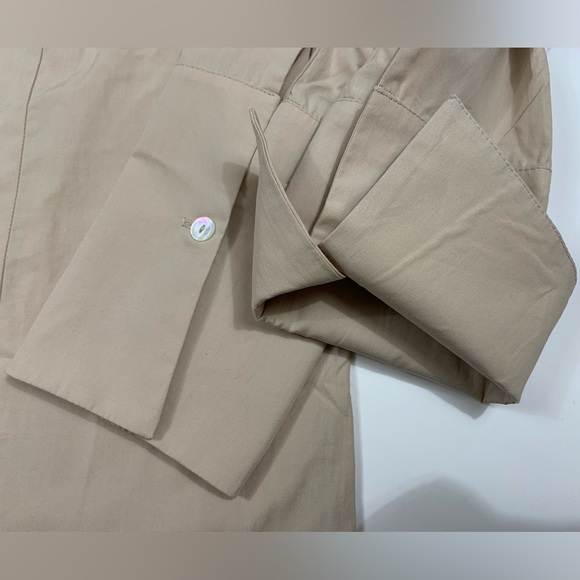 Alicia Bell Quiet Luxury Classic Neutral Button Down Beige Tan 14 like new - Picture 9 of 9